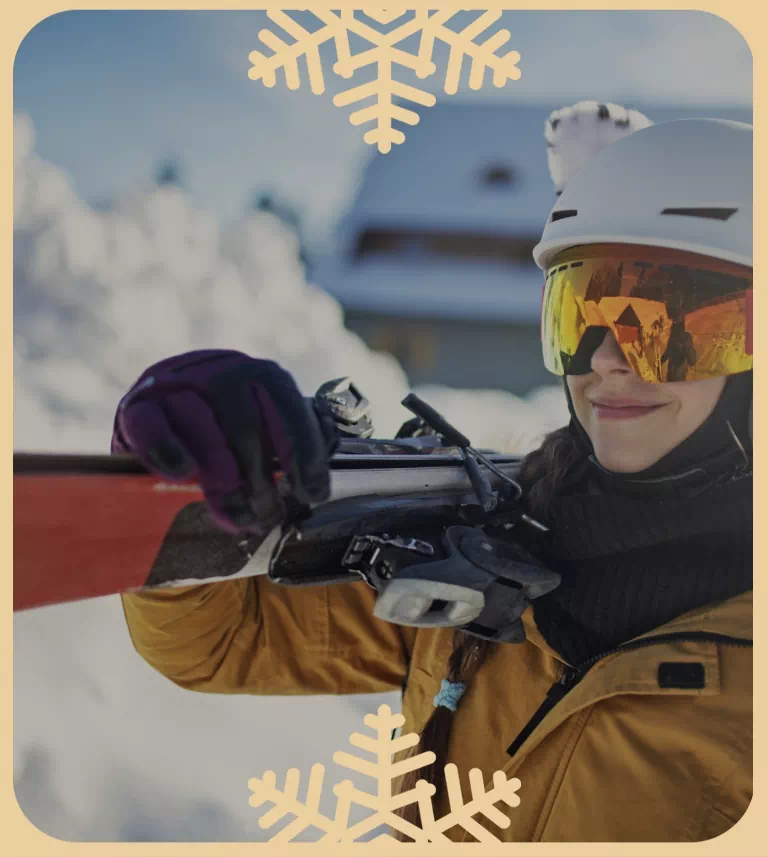 Kobieta w goglach narciarskich